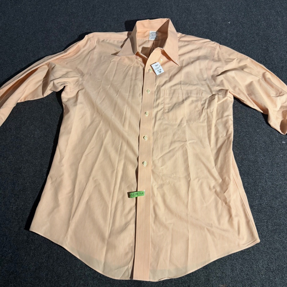Brooks Brothers Mens 16-33 Classic Original Polo Shirt Peach Supima Cotton